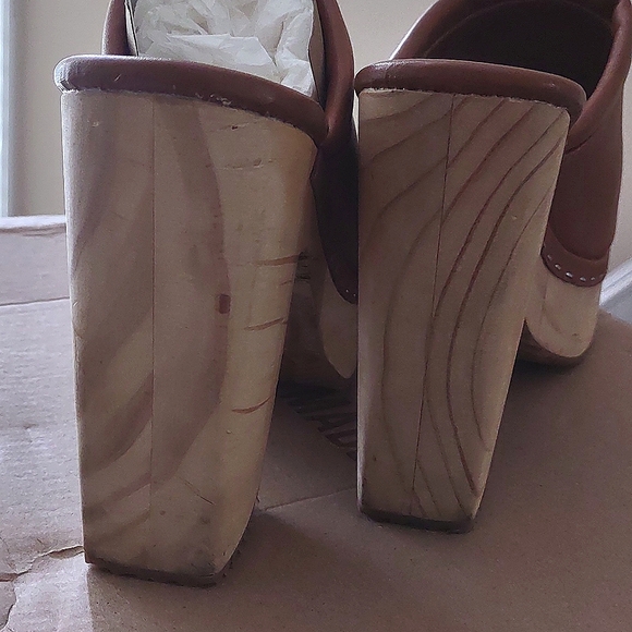 STEVE MADDEN Leather Chunky Wooden Heel Clogs *NEW - Picture 12 of 17